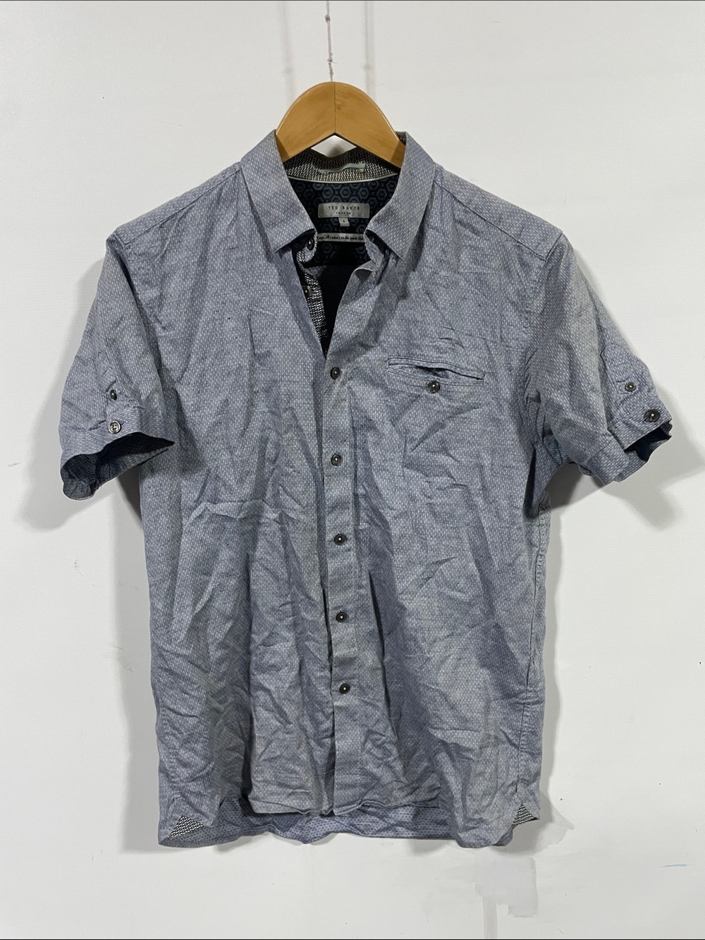 Ted Baker Men's Short-Sleeve Button-Down Shirt in Light Blue